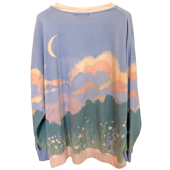 Wildfox Lavender Fields Roadtrip Oversized Sweatshirt Size Small - Picture 4 of 9